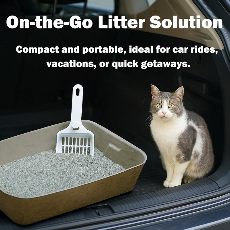 JINVOGREEN Disposable Litter Boxes for Cats, 8 Pack Cat Litter Trays for Travel, Temporary Use, or Liner – Leak-Proof, Eco-Friendly, Easy Clean-Up (16.1" x 12.4" x 3.7") - Image 5